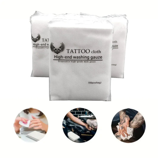 Tatueringsservetter i nonwoven, cirka 50 st per påse, 1 eller 3 påsar