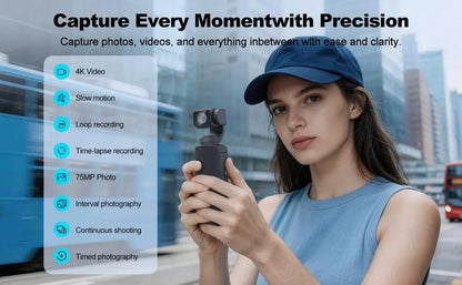4K  Action Camera 180° Auto-rotate Len Pocket Camera 1.9" Touchscreen Zoom Sport Cam Portable Vlog Video Recorder Cycling