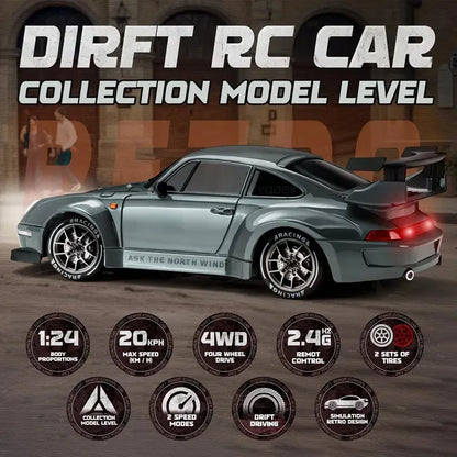 LKCOMO radiostyrd driftbil 1:24 med fyrhjulsdrift