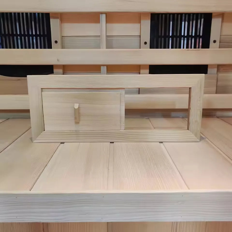 Sauna Air Vent Wooden Adjustable Sauna Room Equipment Ventilation Panel Blinds Grille Sauna Air Vent for Steam Room
