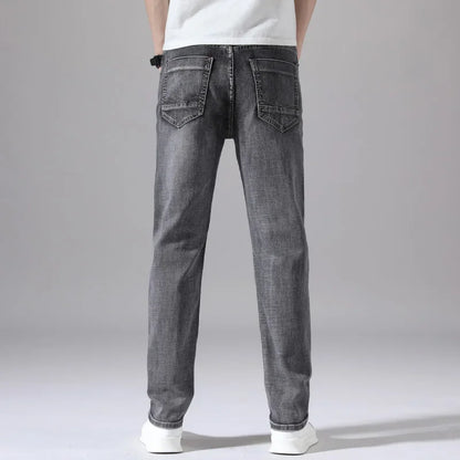 Tunna stretchiga denimjeans för män