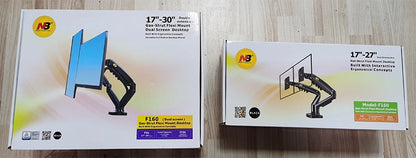 New NB F160 Gas Spring Desktop 17'-27' Dual Monitor Holder Arm With 2 USB3.0 Monitor Mount Bracket Load 2-9 Kg Each Arm