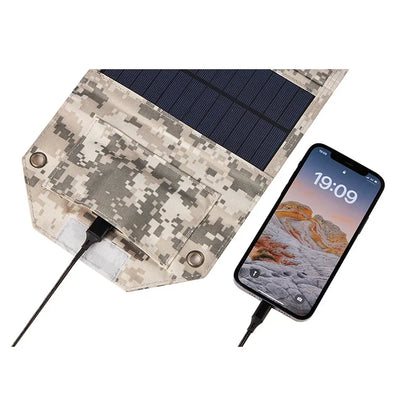 10W Foldable Solar Panel 5V USB Portable Battery Charger for Cell Phone Outdoor Waterproof Power Bank for Camping Accessories