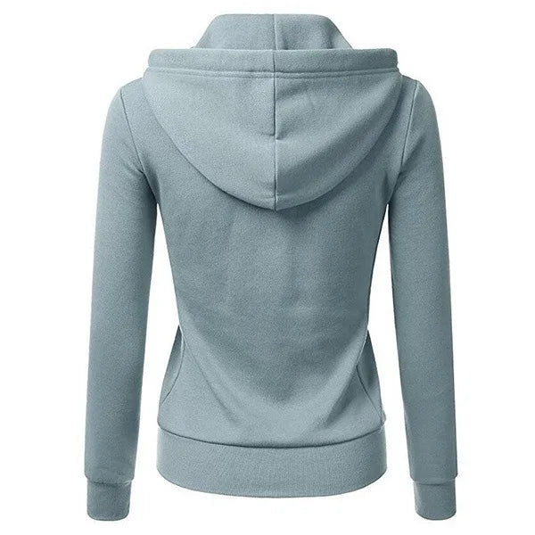 Autumn and Winter Hooded Sweatshirt for Women's Casual Streetwear, Zipper Sports Shirt, Long Sleeved Jacket, Hoodie Top, Hooded