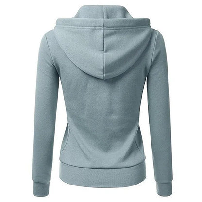 Autumn and Winter Hooded Sweatshirt for Women's Casual Streetwear, Zipper Sports Shirt, Long Sleeved Jacket, Hoodie Top, Hooded