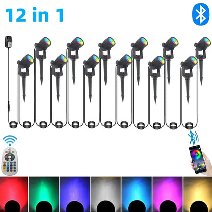 Smart Utomhusspot Trädgård – App & Fjärr, RGB/Varmvit, IP65, 16 Milj Färger, 4/6/12-pack, EU/US