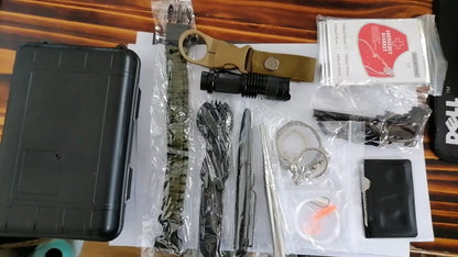 13 in 1 Outdoor Survival Kit Multi-function Emergency First Aid Tools Camping Hiking Self Defense Gear