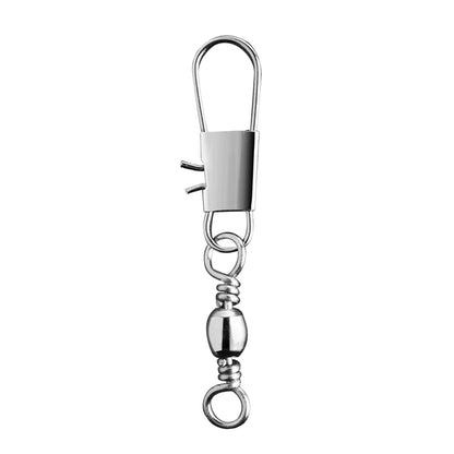 50/100pcs 4-12# Fishing Connector Pin Bearing Rolling Swivel Stainless Steel With Snap Fishhook Lure Tackle Accessorie