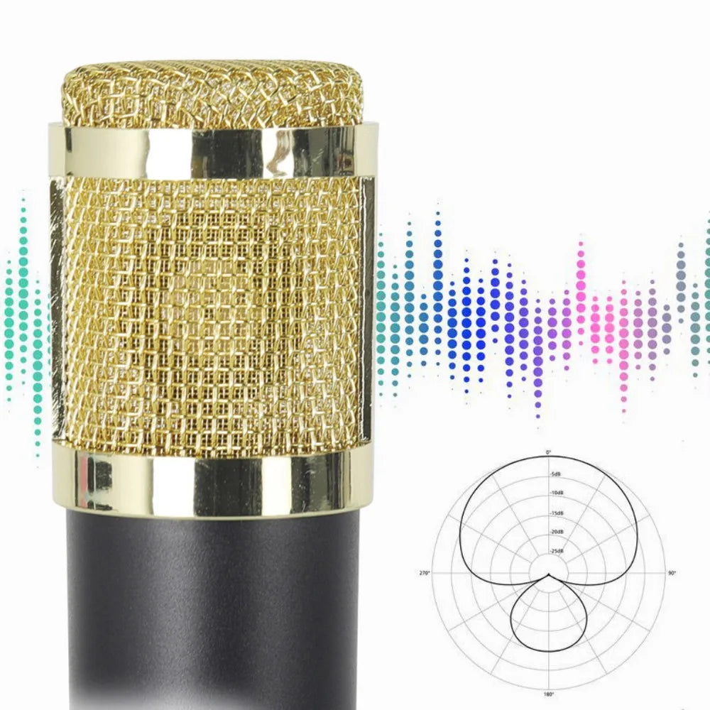 BM800 Condenser Microphone with V8Sound Card Set for Studio Recording AndStreaming Audio Smartphone Live Streaming Bracket Set