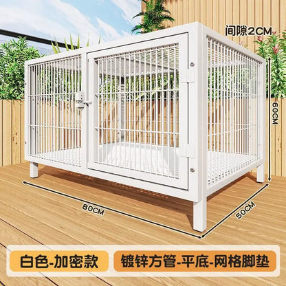 Large Heavy Duty Dog Crate for Large Medium Dogs Indoor Outdoor Portable Foldable Metal Wire Kennel with Tray for Labrador
