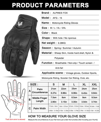 ALPINES FOX handskar herr i retrostil – AFG-13 / AFG-15, M–XXL