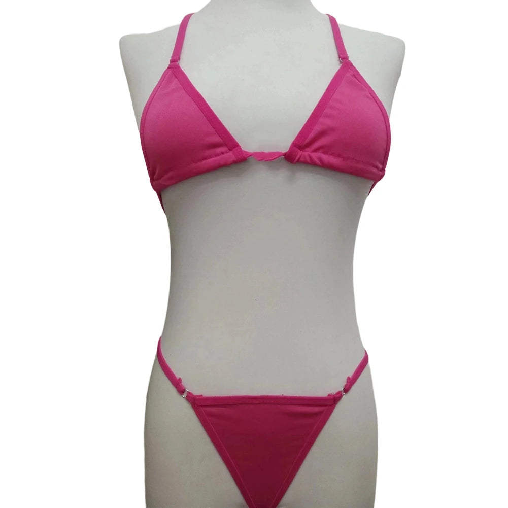 2Pcs/Set Women Bikinis Beachwear Lacing Up Bra And Thong Suits Brazilian Swimwear Female Swimming Swimsuit
