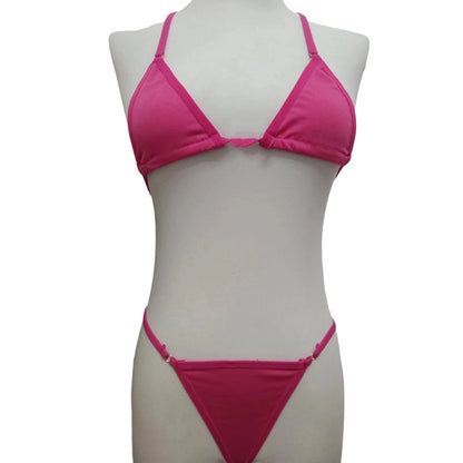 2Pcs/Set Women Bikinis Beachwear Lacing Up Bra And Thong Suits Brazilian Swimwear Female Swimming Swimsuit