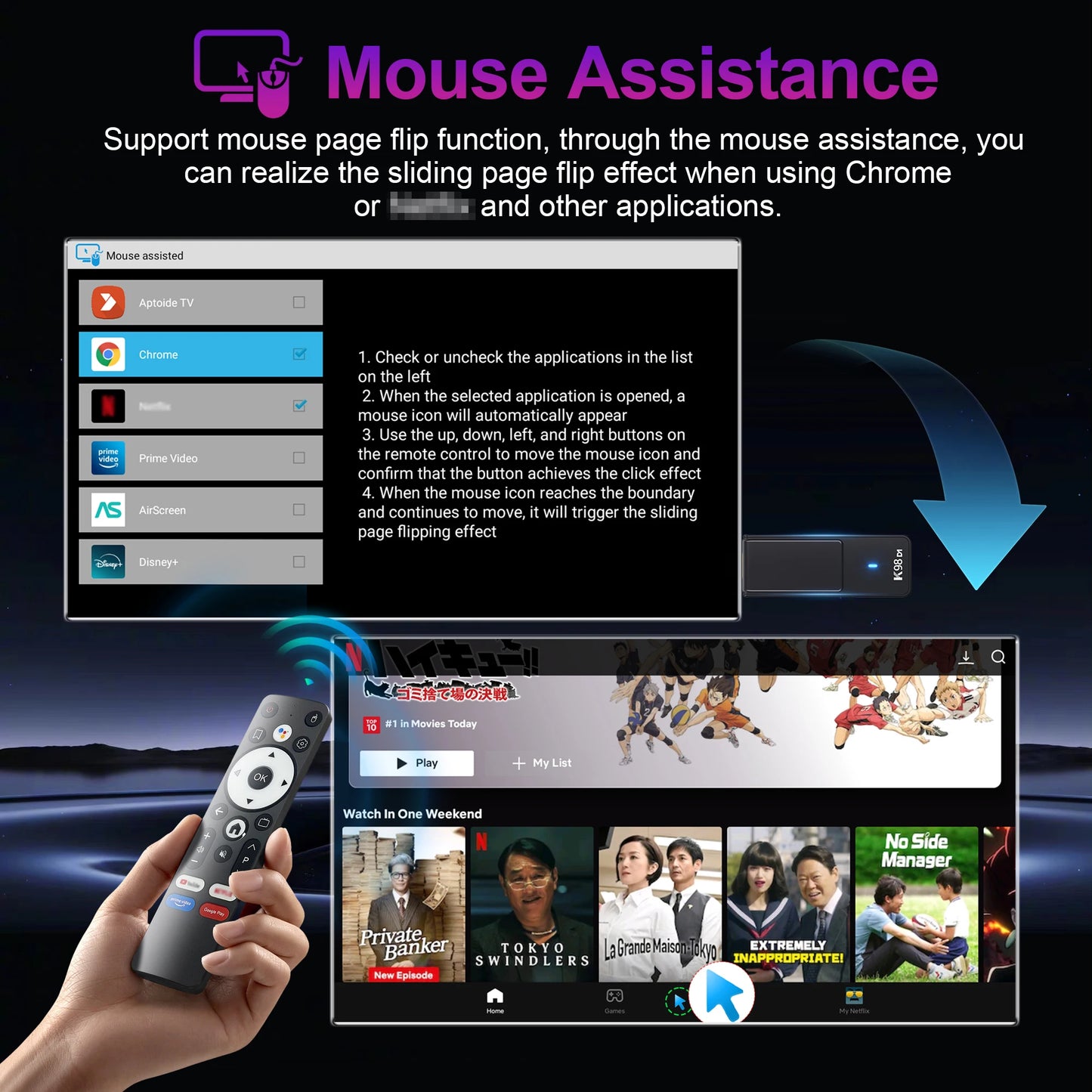 2026 Android 14.0 TV Stick Kowankit K98D1 TV Box 4K HDR RK3518 Wifi6 BT5.0 2.4G 5G Smart TV BOX Voice Remote Set TOP Box