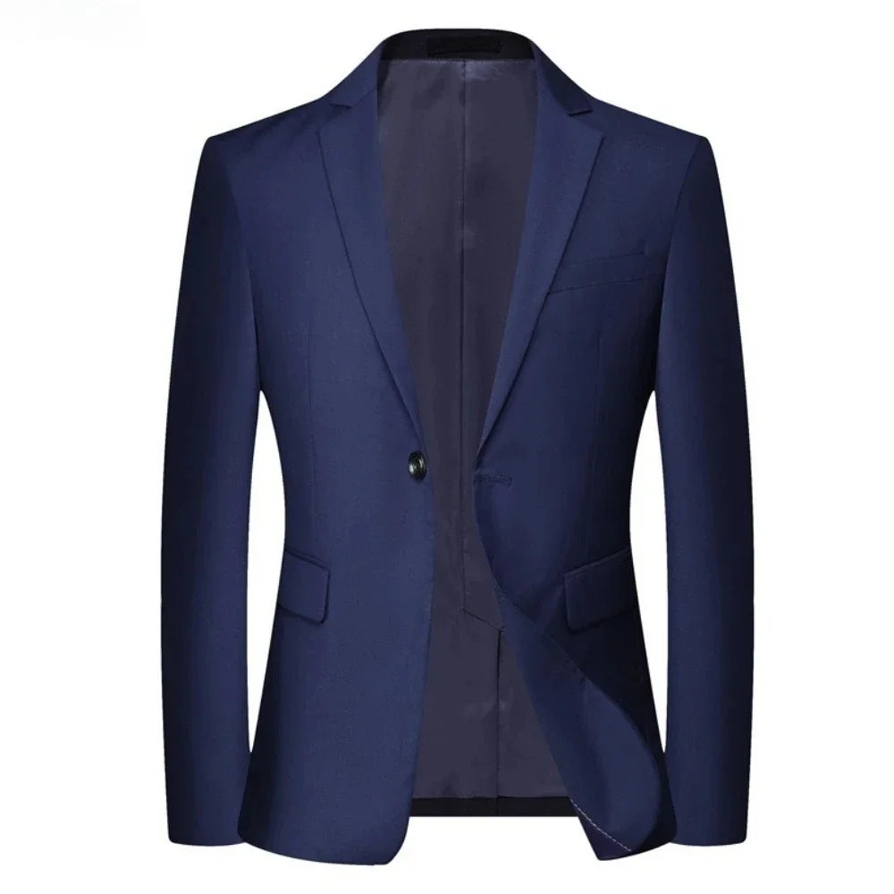 Herr Slim Fit Kavaj – Sträckbar Formell Blazer för Kontor, Bröllop & Casual, 13 Färger, Storlek S–7XL