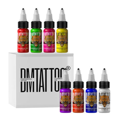 DM Fluorescent Tattoo Ink 15ml 1/8PCS Color Professional Beauty Paints Natural Plant Extract Pigment Body Painting Tattoo Ink