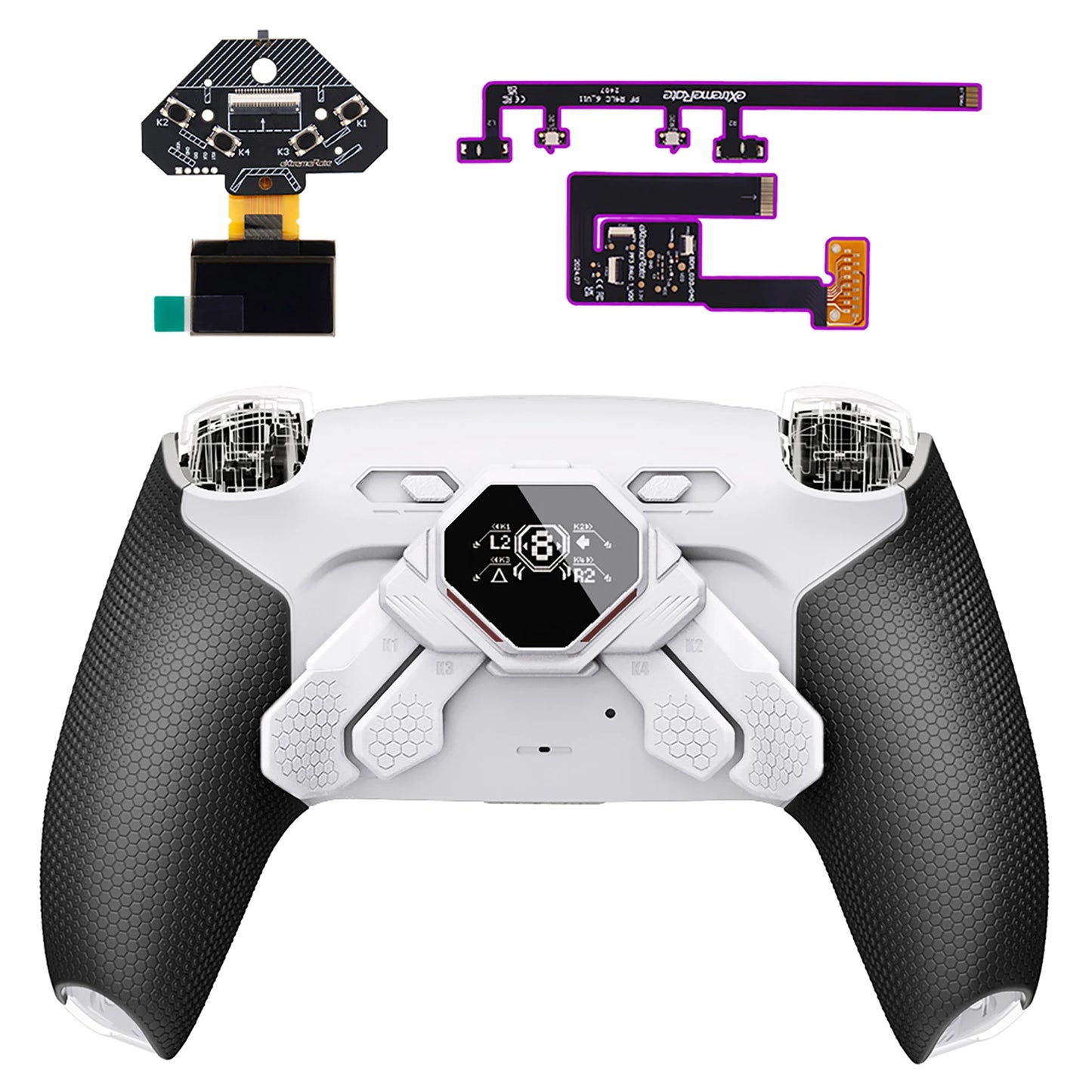 eXtremeRate SPARK Remap Kit för PS5 BDM-030/040/050/060 – 4 Bakre Knappar OLED Trigger Stop 8 Profiler, 6 Färger