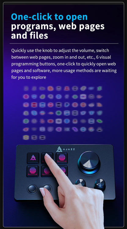 AJAZZ AKP03 Desktop Control Panel, Programmable Keypad for Stock Trading Live Streaming Audio Mixing, Shortcut Controller