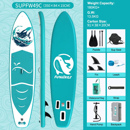 FunWater uppblåsbart SUP-bräde med tillbehör – flera storlekar