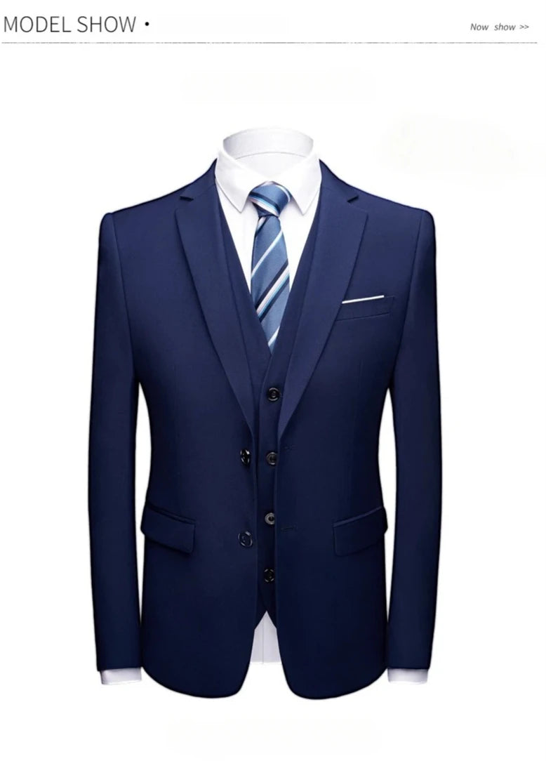 High Quality Men Suits For Wedding 2 Pieces 3 Sets Blazers Stretch Elegant Formal Jackets Vest Pants Full 2025 Tailored Costume