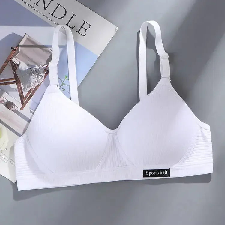 Cotton Women's AB cup Bra Underwear Wireless Gathering Comfortable V-Bra Women's Upward Push Underwear