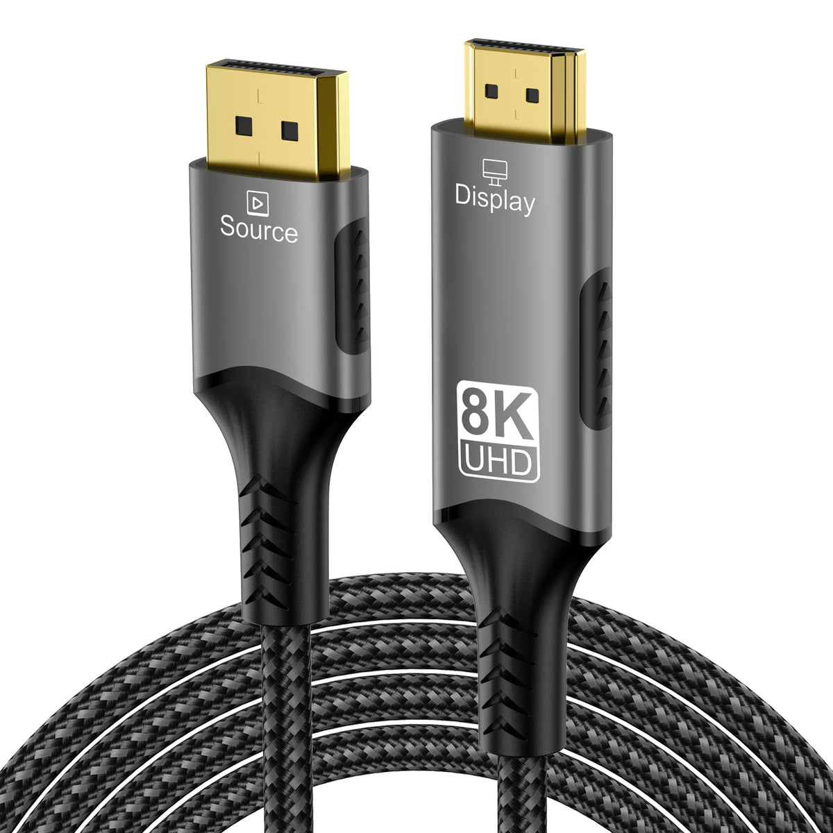 DisplayPort till HDMI-kabel – 4K eller 8K, 1–3 m