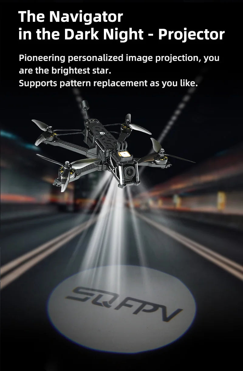 SEQURE SQFPV 5 tum FPV-drönare 225mm 6S 8S Heison 5D med analog VTX Freestyle Cine FPV Drönare RC Quadcopter