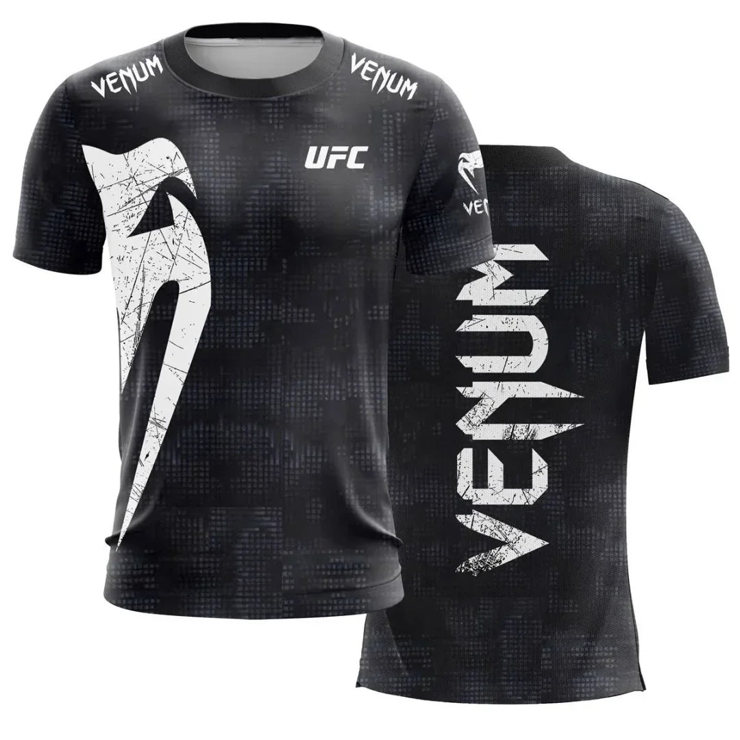 Men's T-shirt Fashion Quick Drying Casual Breathable O-neck Short Sleeve Tops Hot Summer Selling UFC Boxing Fighting Competition