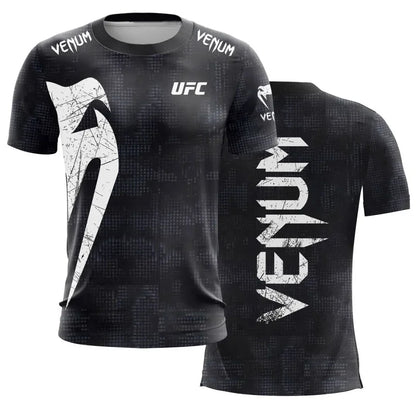 Men's T-shirt Fashion Quick Drying Casual Breathable O-neck Short Sleeve Tops Hot Summer Selling UFC Boxing Fighting Competition