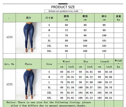 Pencil Pant Women Denim Pants Long Jeans Sheath Sexy Slim Fit Solid Casual Tight High Waist Trousers Autumn Elegant Splice
