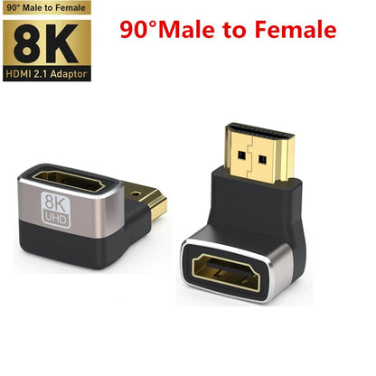 HDMI 2.1-adapter med 90° eller 270° vinkel – 8K 60 Hz