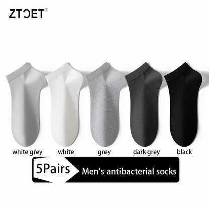 Men Combed Cotton Socks Short Breathable Odor proof and antibacterial Business Spring Summer for Male socks High Quality 5Pairs