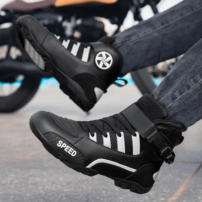 2026 New Leather Motos Breathable Anti Slip Wear-resistant Riders Boots Motorcycle Boots Men Motorbike Racing Ankle Length Shoes