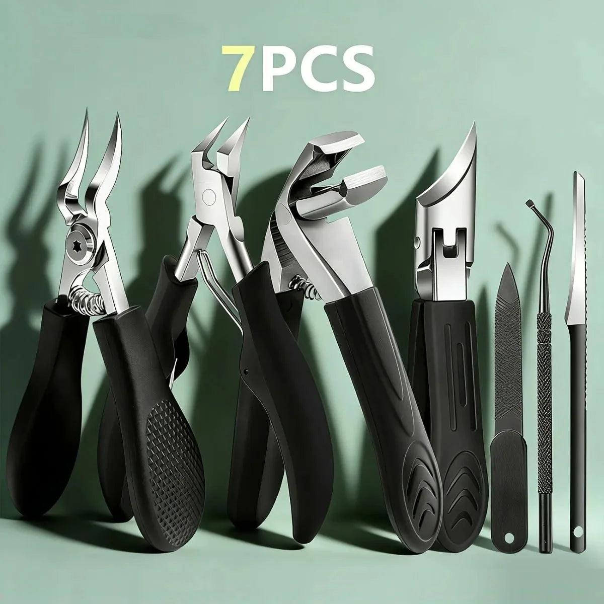 1/9pcs Professional Heavy Duty Nail Care Tool Set - Wide Jaw Nail Clippers with Convex for Thick Ingrown Toenails & Fingernails
