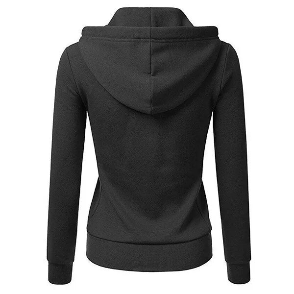 Autumn and Winter Hooded Sweatshirt for Women's Casual Streetwear, Zipper Sports Shirt, Long Sleeved Jacket, Hoodie Top, Hooded