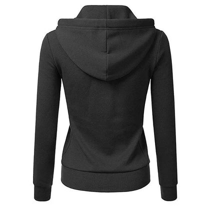 Autumn and Winter Hooded Sweatshirt for Women's Casual Streetwear, Zipper Sports Shirt, Long Sleeved Jacket, Hoodie Top, Hooded