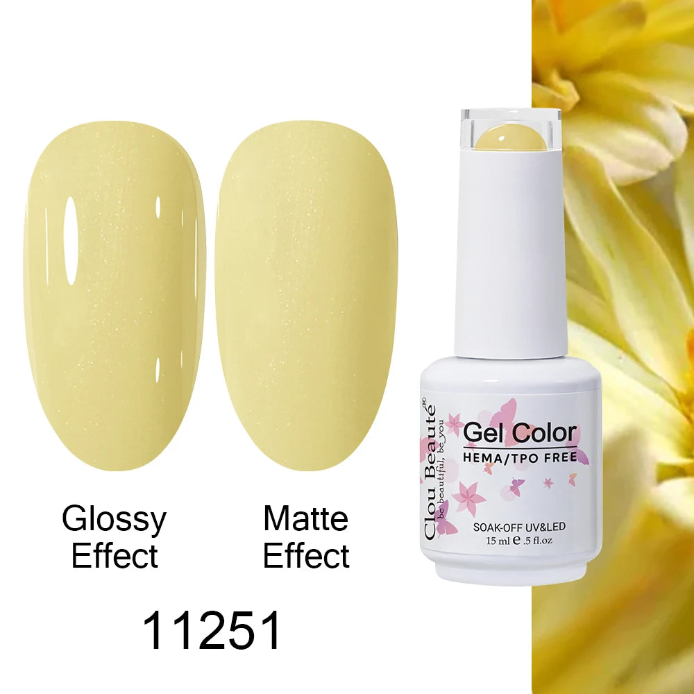 Clou Beaute Gel Nail Polish Neon Brown Royal Blue Red Green Pastal Nude Nail Art Varnishes Gel Lacquer Top Coat UV Gel Nail