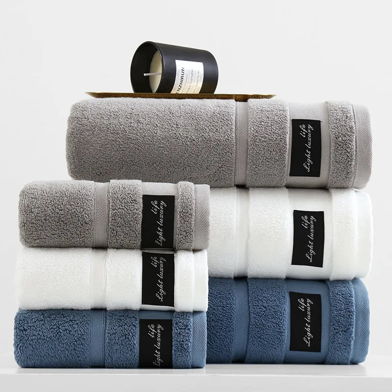 1/2/3pcs Grey Bath Towels Set for Adults - Absorbent Luxury Cotton Towels for Bathroom Home Hotel Beauty Salon Beach Gift Towels