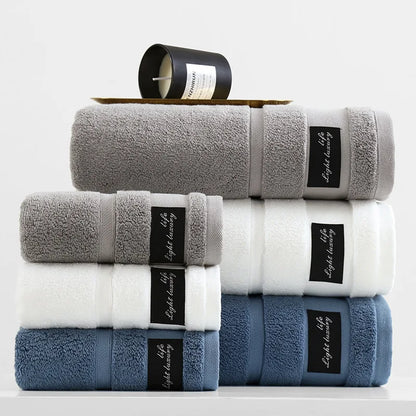 1/2/3pcs Grey Bath Towels Set for Adults - Absorbent Luxury Cotton Towels for Bathroom Home Hotel Beauty Salon Beach Gift Towels