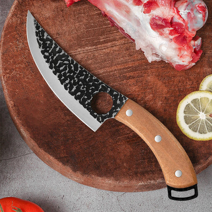 Handsmitt Kockkniv Professionell – Urbeningskniv Slaktarkniv Rostfritt Stål Kök, Valfritt med Bryne/Knivskydd