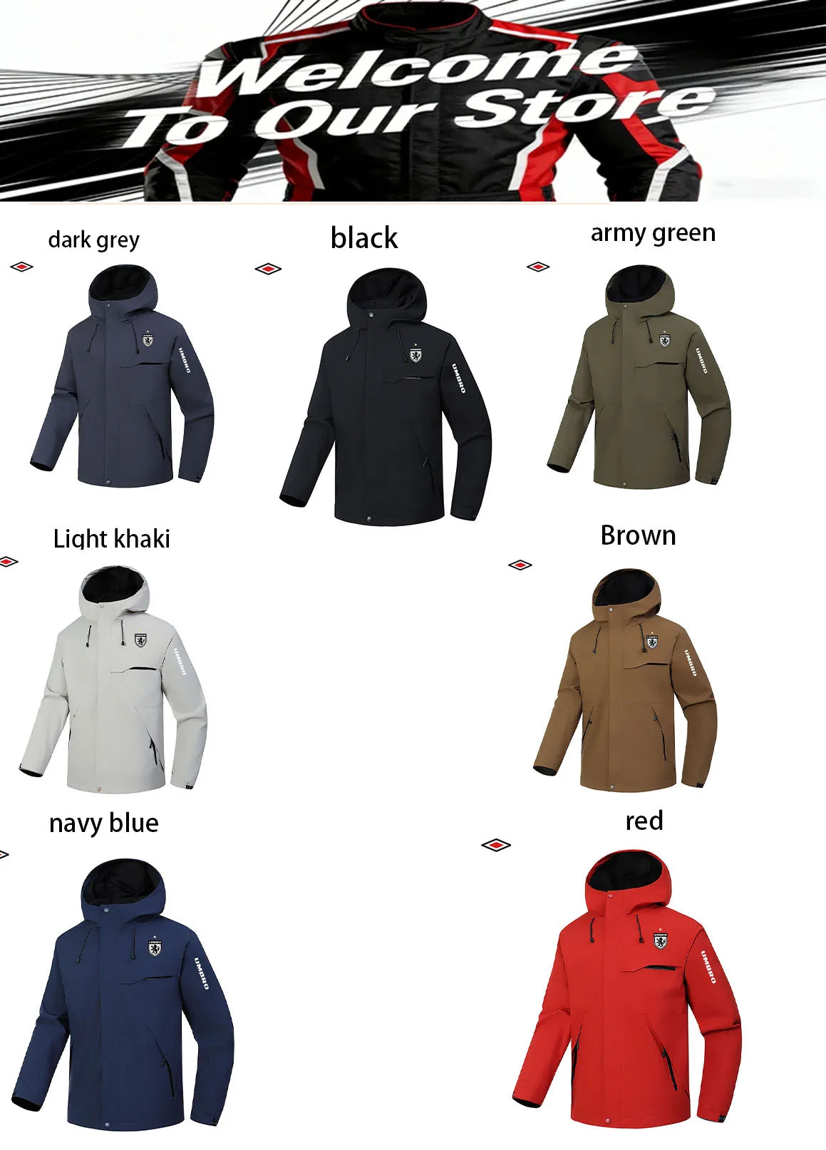Umbro Hernjacka med Huva – Vindtät & Vattentålig, Alla Årstider, XS–4XL