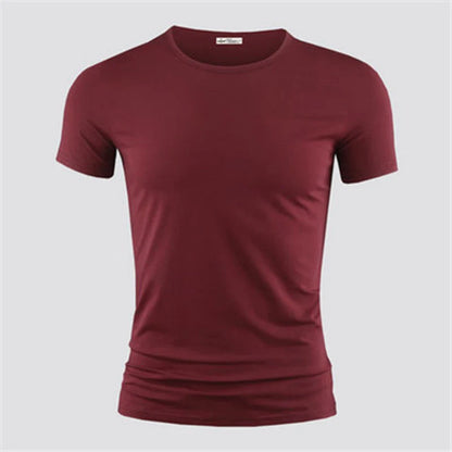 2026 Men's T Shirt Pure Color V Collar Short Sleeved Tops Tees Men T-Shirt Black Tights Man T-Shirts Fitness For Male Clothes