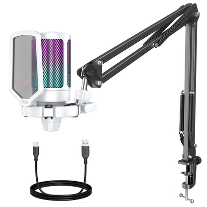 FIFINE A6T USB-mikrofonkit med RGB och bomarm