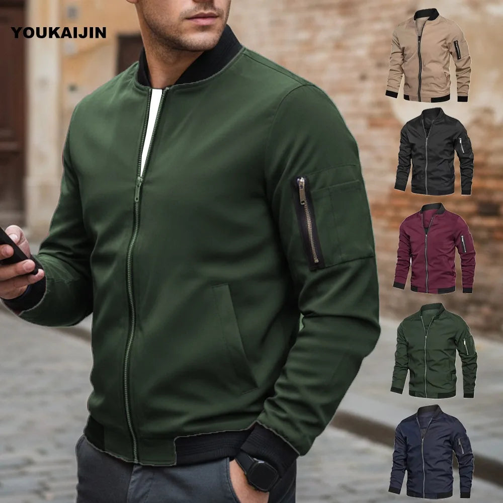 Lätt Baseballjacka Herr – Tunn Bomber Vår/Sommar, Retro Streetwear, XS–4XL