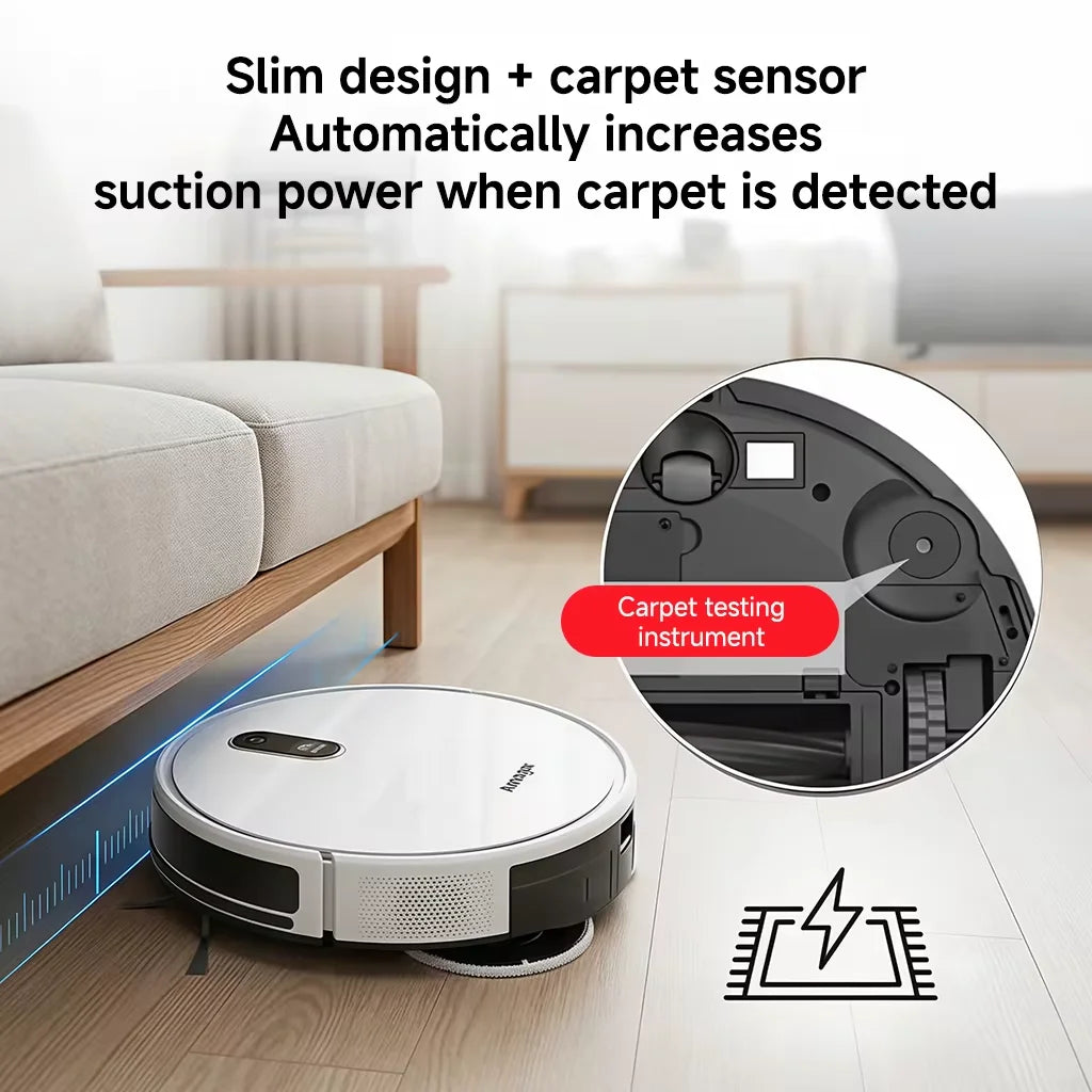 Arnagar S10 Smart Robot Vacuum Cleaner & Mop Low Mop Self Smart Home Robot Vacuum Cleaner Mop Self Empty App Control Sweeper 12000Pa Vslam 5200Mah Low Noise for Carpet Cleaning