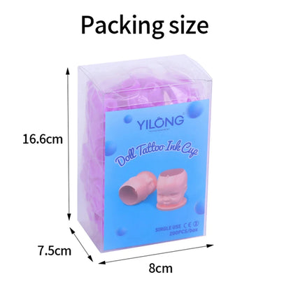 50/100/200pcs Plastic Disposable Tattoo Ink Cups With Base Pigment Clear Holder Container Cap Tattoo Accessory Permanent Makeup