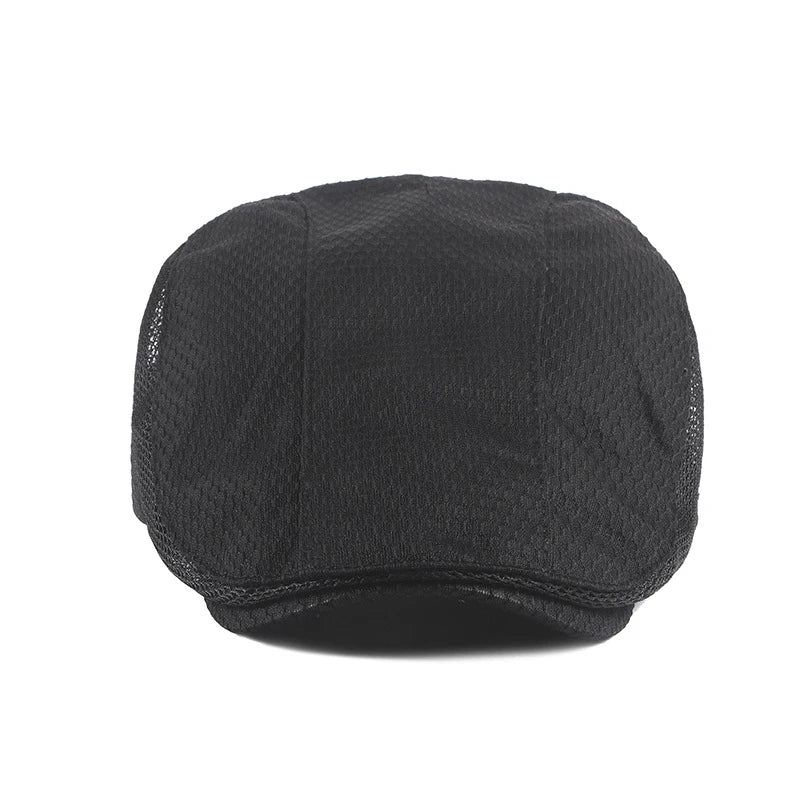 Summer Beret Hats for Man Forward Cap Women Hollow Mesh Breathable Flat Peaked Caps Fashionable Outdoor Cap Adjustable