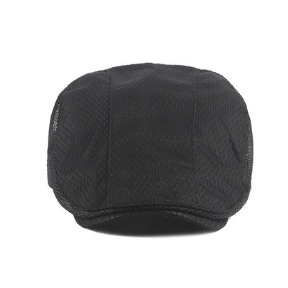Summer Beret Hats for Man Forward Cap Women Hollow Mesh Breathable Flat Peaked Caps Fashionable Outdoor Cap Adjustable