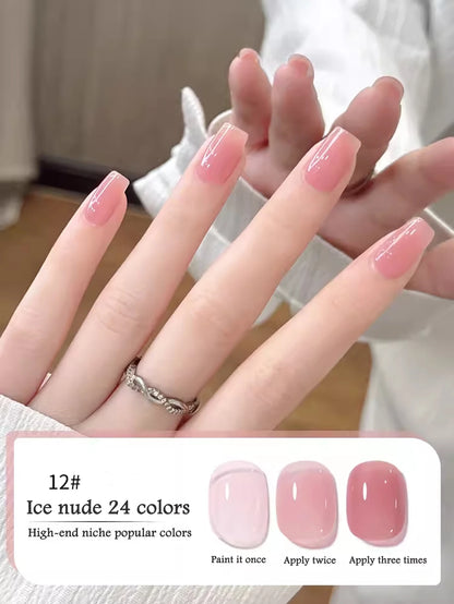 1-30pcs PSK Nude Pink Color Nail Art Ice Transparent Bare Color Nail Enamel 2026 New Net Red Popular White Gel Nail Polish