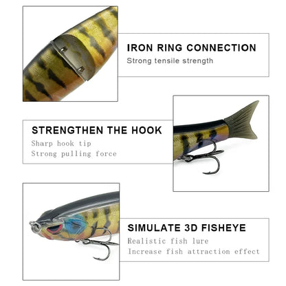 65.5g/19g Two Sizes of Bionic Multi-Section Lure Plastic Hard Baits for Submerged Sea Fishing, Suitable for All Sizes of Fish